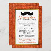 Invitation du parti Mustache Halloween (Devant / Derrière)