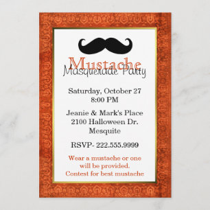Invitation du parti Mustache Halloween