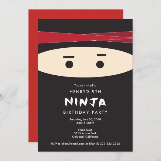 Invitation du parti Ninja (Devant / Derrière)