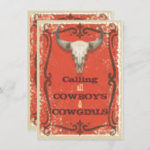 Invitation du parti occidental rustique (Devant / Derrière)