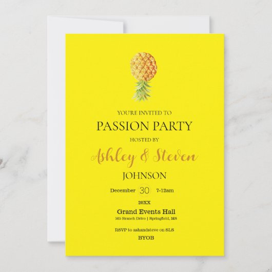 Invitation du parti Passion simpliste (Devant)
