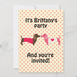 Invitation du parti Pink Dachshund