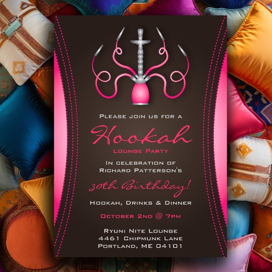 Invitation du parti Pink Hookah