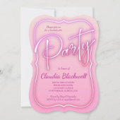 Invitation du parti Pink Neon (Devant)