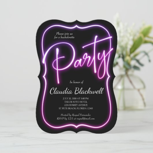 Invitation du parti Pink Neon (Debout devant)