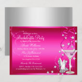 Invitation du parti Pink Sparkle Bachelorette (Devant / Derrière)