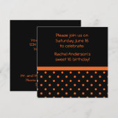 Invitation du Parti Pois noir avec orange (Devant / Derrière)