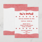 Invitation du Parti Pois rouge et blanc (Devant / Derrière)