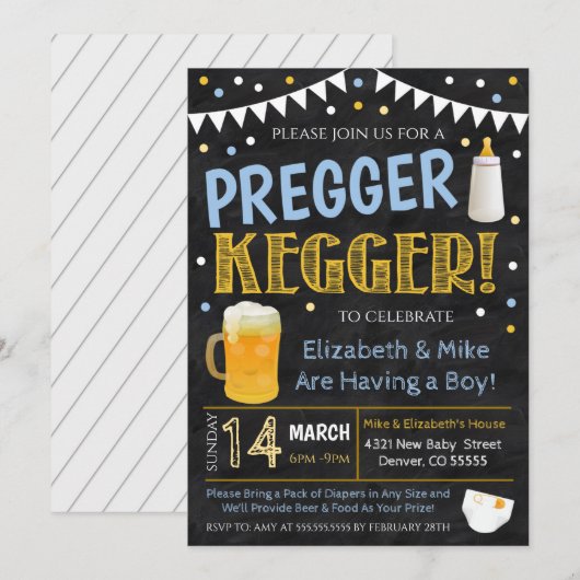 Invitation du parti Pregger Kegger (Devant / Derrière)