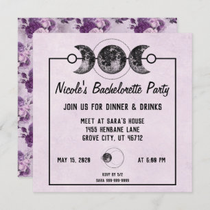 Invitation du parti Purple Bachelorette Goth Wicca