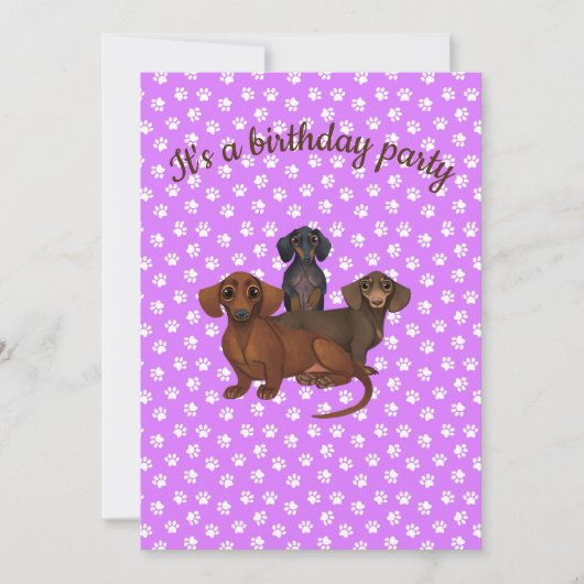 Invitation du parti Purple Dachshund (Devant)