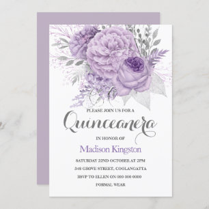 Invitation du Parti Quinceanera de la lavande étin