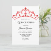 Invitation du parti Red Diamond Tiara Quinceanera (Debout devant)