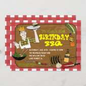 Invitation du parti Retro BBQ (Devant / Derrière)