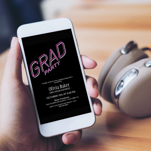 Invitation du parti rose noir