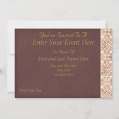 Invitation du Parti Rouge rustique (Dos)