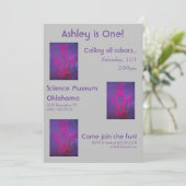 Invitation du Parti Science Robot Rose et Violet (Debout devant)