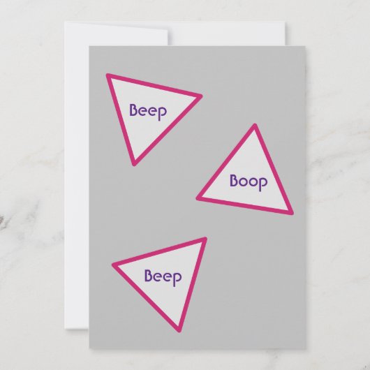 Invitation du Parti Science Robot Rose et Violet (Dos)