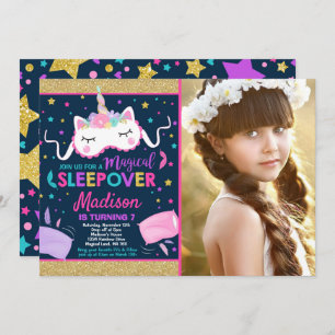 Invitation du parti Sleepover de l'Unicorn