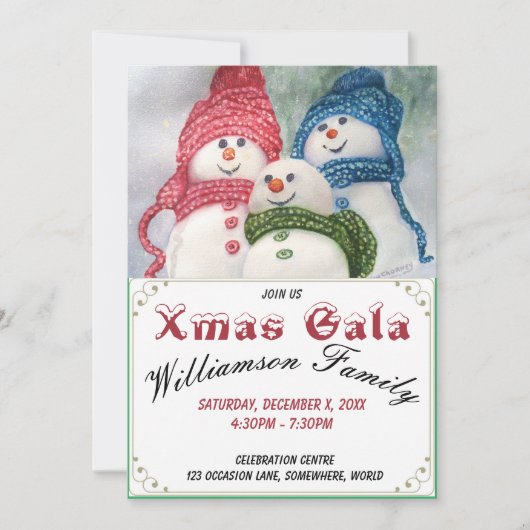 INVITATION DU PARTI SNOWMEN GALA (Devant)