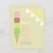 Invitation du parti social Glace Cream (Devant / Derrière)