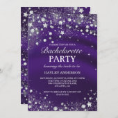 Invitation du parti Sparkle Diamond Purple Bachelo (Devant / Derrière)