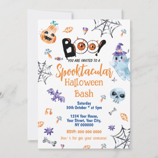 Invitation du parti Spooktacular Halloween Bash (Devant)