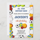 Invitation du parti sportif Boys éditable (Devant)