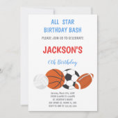 Invitation du parti sportif Boys éditable (Devant)