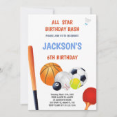 Invitation du parti sportif éditable pour les garç (Devant)