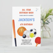 Invitation du parti sportif éditable pour les garç (Debout devant)