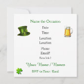 Invitation du parti St. Patrick (Dos)