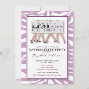 Invitation du parti Stiletto Bachelorette (lilas)