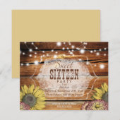 Invitation du parti Sweet sixteen rustique (Devant / Derrière)