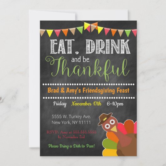 Invitation du parti Thanksgiving (Devant)