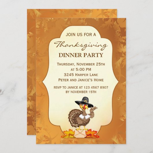 Invitation du Parti Thanksgiving turc (Devant / Derrière)