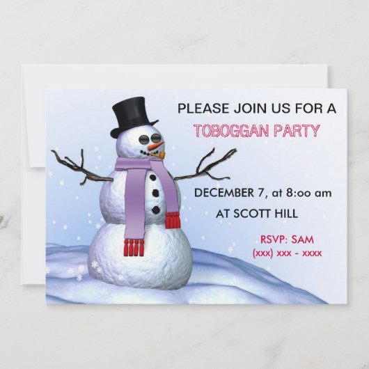 Invitation du parti Toboggan (Devant)