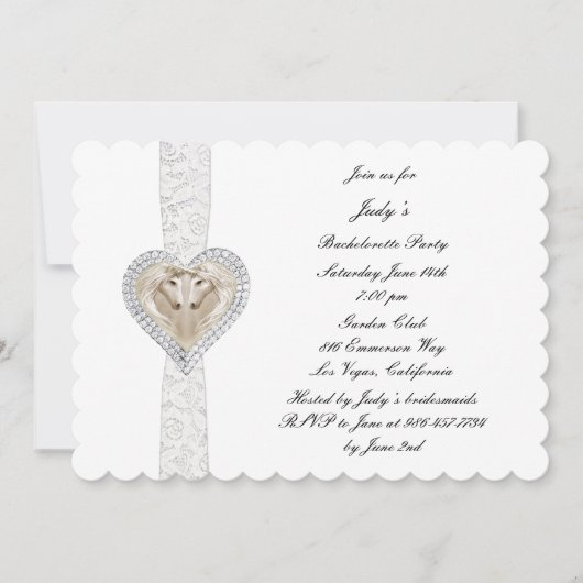 Invitation Du Parti Unicorn Et Dentelle Bacheloret (Devant)