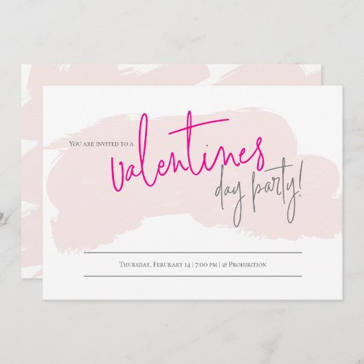 Invitation du Parti Valentines | Saint Valentin (Devant / Derrière)