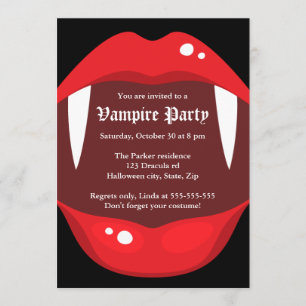 Invitation du parti vampire aux crocs et aux lèvre
