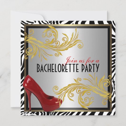 Invitation du parti Zebra and Hot Red Heels (Devant)