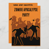 Invitation du parti Zombie Apocalypse (Devant / Derrière)