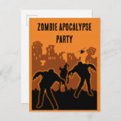 Invitation du parti Zombie Apocalypse (Devant / Derrière)