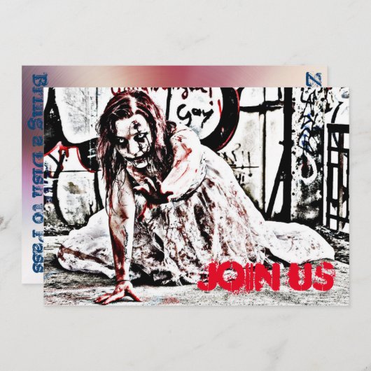 Invitation du parti Zombie Apocalypse (Devant / Derrière)