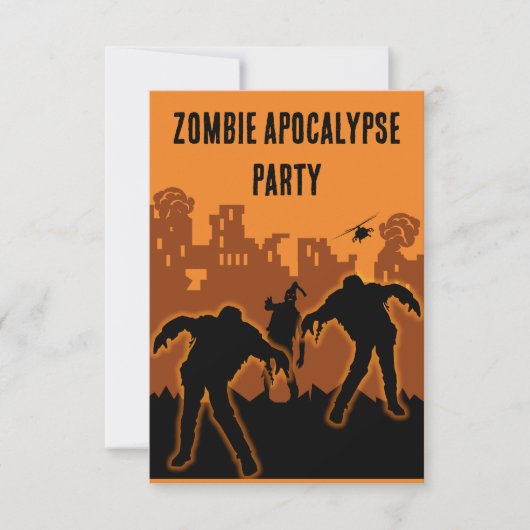 Invitation du parti Zombie Apocalypse (Devant)