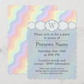 Invitation du Pastel Rainbow Waves Party (Devant / Derrière)