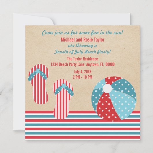 Invitation du Patriotic Beach Party (Devant)