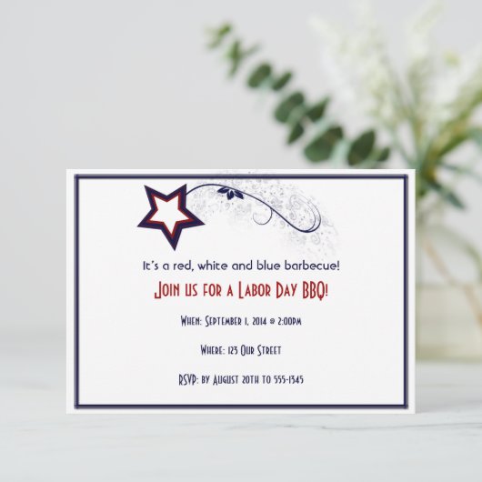 Invitation du Patriotic Star Light Labour Day Part (Debout devant)