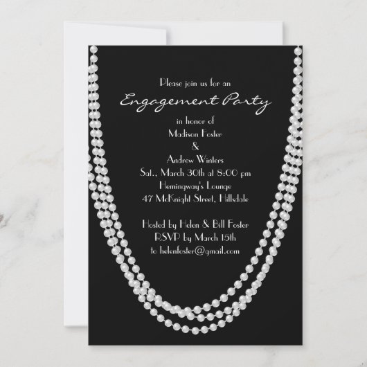 Invitation du Pearl Engagement Party 1920 (Devant)