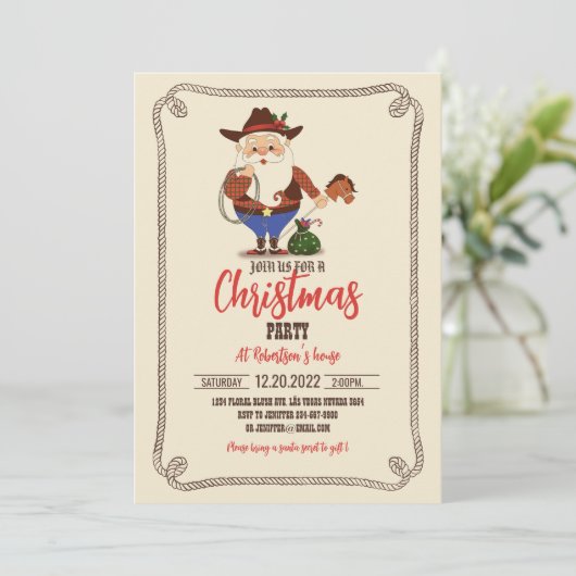 Invitation du Père Noël Cowboy (Debout devant)
